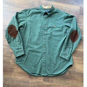 Ralph Lauren Men's Classic-Fit‎ Suede Elbow-Patch Shirt - Green, XL